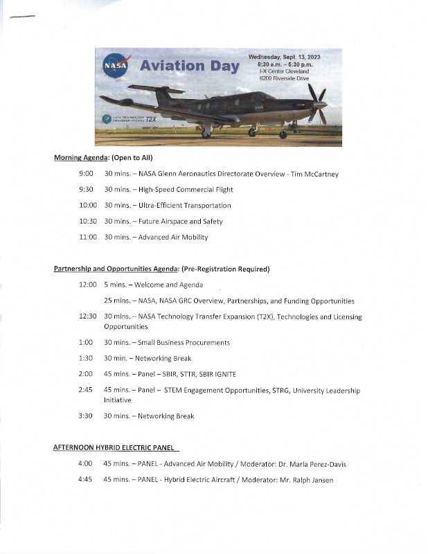 Aviation Day Agenda