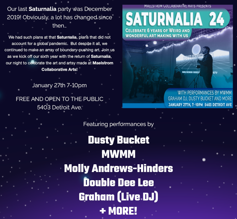 Celebrating Weird & Wonderful Art: Maelstrom Collaborative Arts' Saturnalia 2024