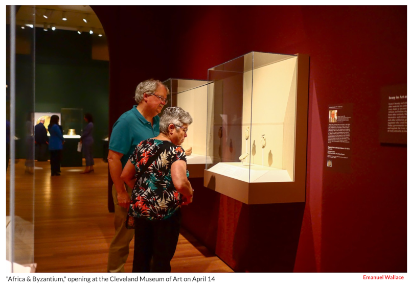 Photo of us by Emanuel Wallace of Scene Magazine, at the Africa & Byzantium preview -- Cleveland Museum of Art, April 10, 2024.