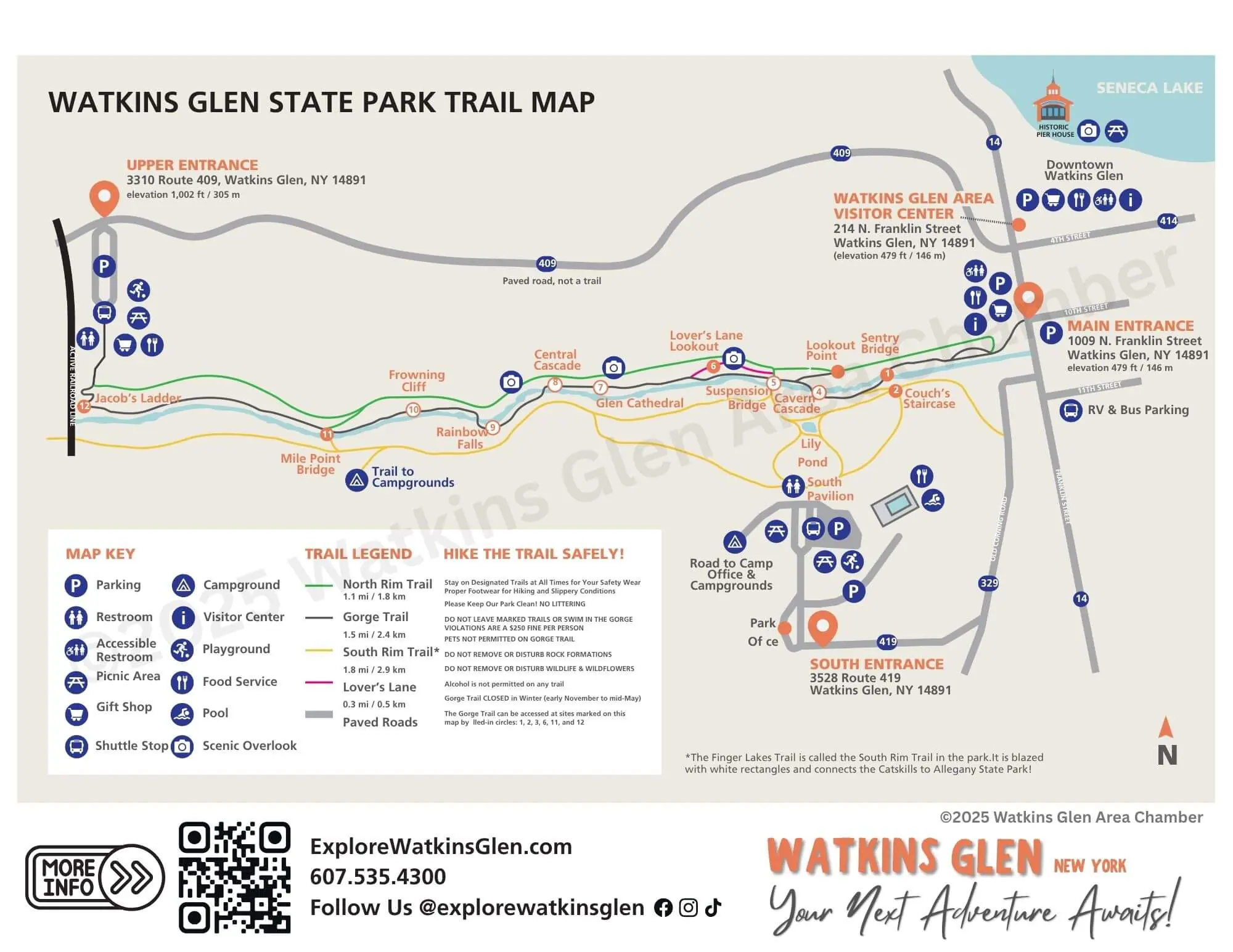 Watkins Glen State Park Trail Map Watkins Glen State Park Trail Map