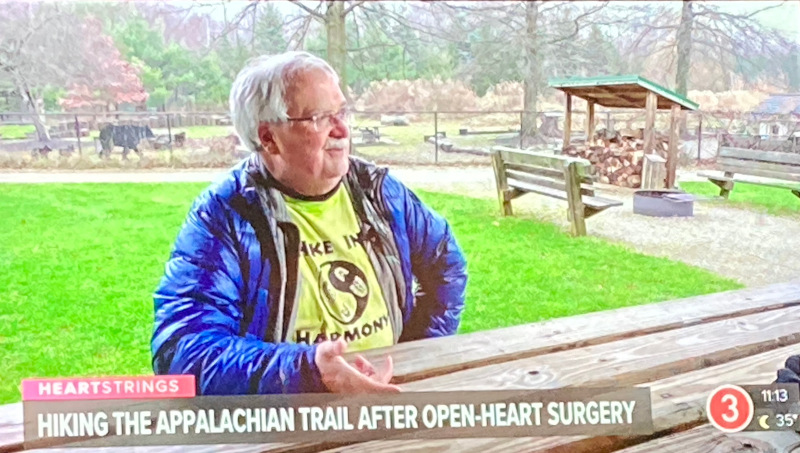 December 12, 2023, TV-3 Heartstrings Broadcast about me: Northeast Ohio man hikes portion of Appalachian Trail months after open-heart surgery