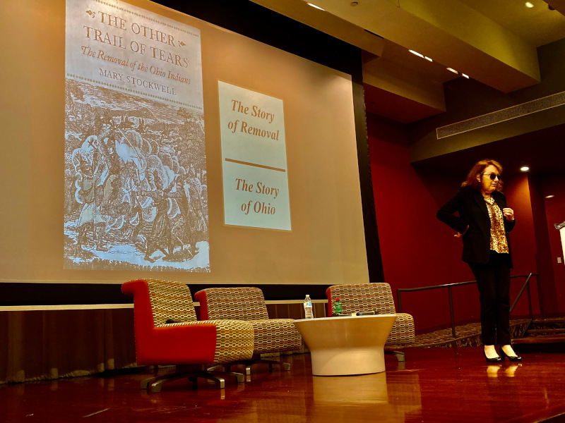 Mary Stockwell, author of The Other Trails of Tears: The Removal of the Ohio Indians speaking at Cleveland Public Library