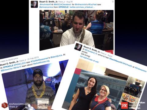 Other examples of community insight include knowing about former PechaKucha speakers when I see them presenting at other Cleveland events.