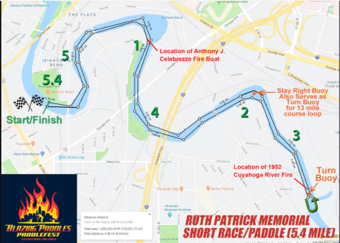 Blazing Paddles Paddlefest 2022 route by Share the River