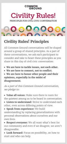 Civility Rules! Principles For Civil Civic Conversation