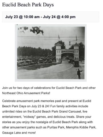 Euclid Beach Park Days 2022!