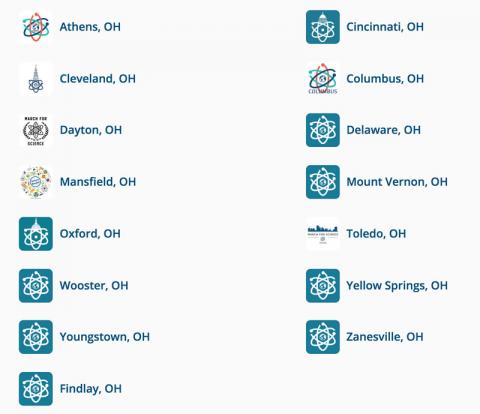 Ohio March for Science Satellite Cities