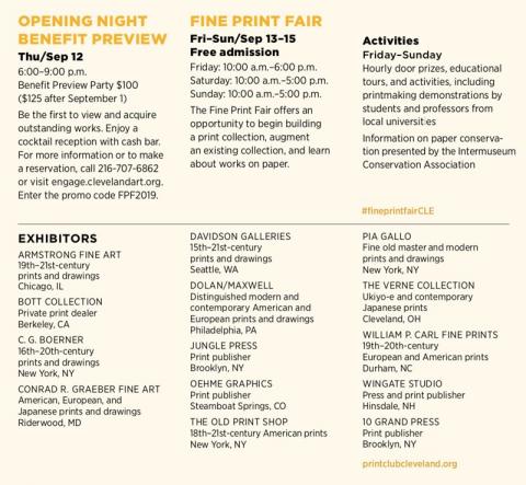Fine Print Fair 2019 Exhibitors