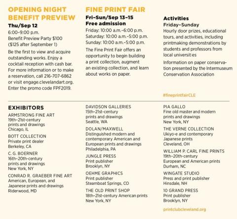 Fine Print Fair 2019 Exhibitors