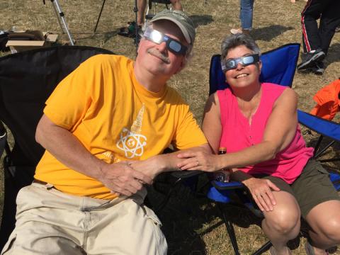 Stuart and Julie enjoying the eclipse watch party