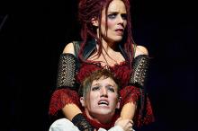 Sara M. Bruner (as Mrs. Lovett) and Chris Cowan (as Tobias Ragg)