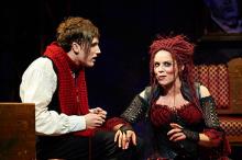 Sara M. Bruner (as Mrs. Lovett) and Chris Cowan (as Tobias Ragg)