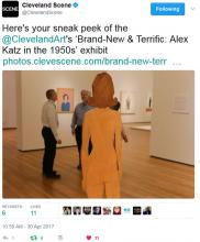 Happily surprised to see @Cleveland Scene's tweet showing Stuart talking to CMA curator Mark Cole.