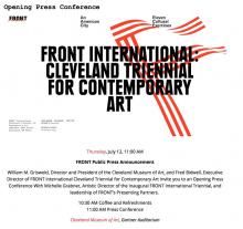 Invitation: FRONT International Cleveland Triennial for Contemporary Art Opening Press Conference