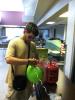 Kevin preparing balloons for each team